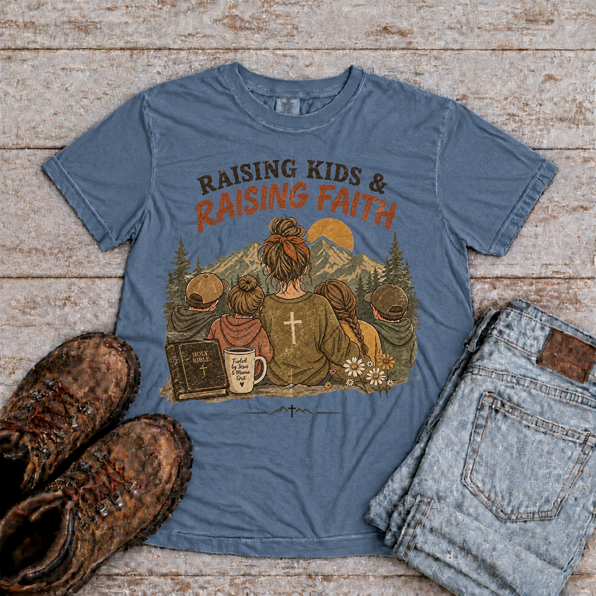 "Raising kids & Raising Faith" T-Shirt