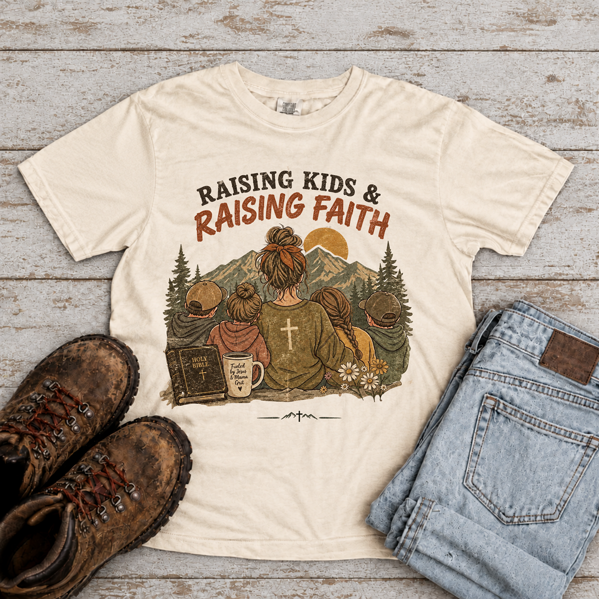 "Raising kids & Raising Faith" T-Shirt