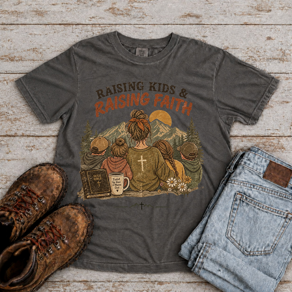 "Raising kids & Raising Faith" T-Shirt