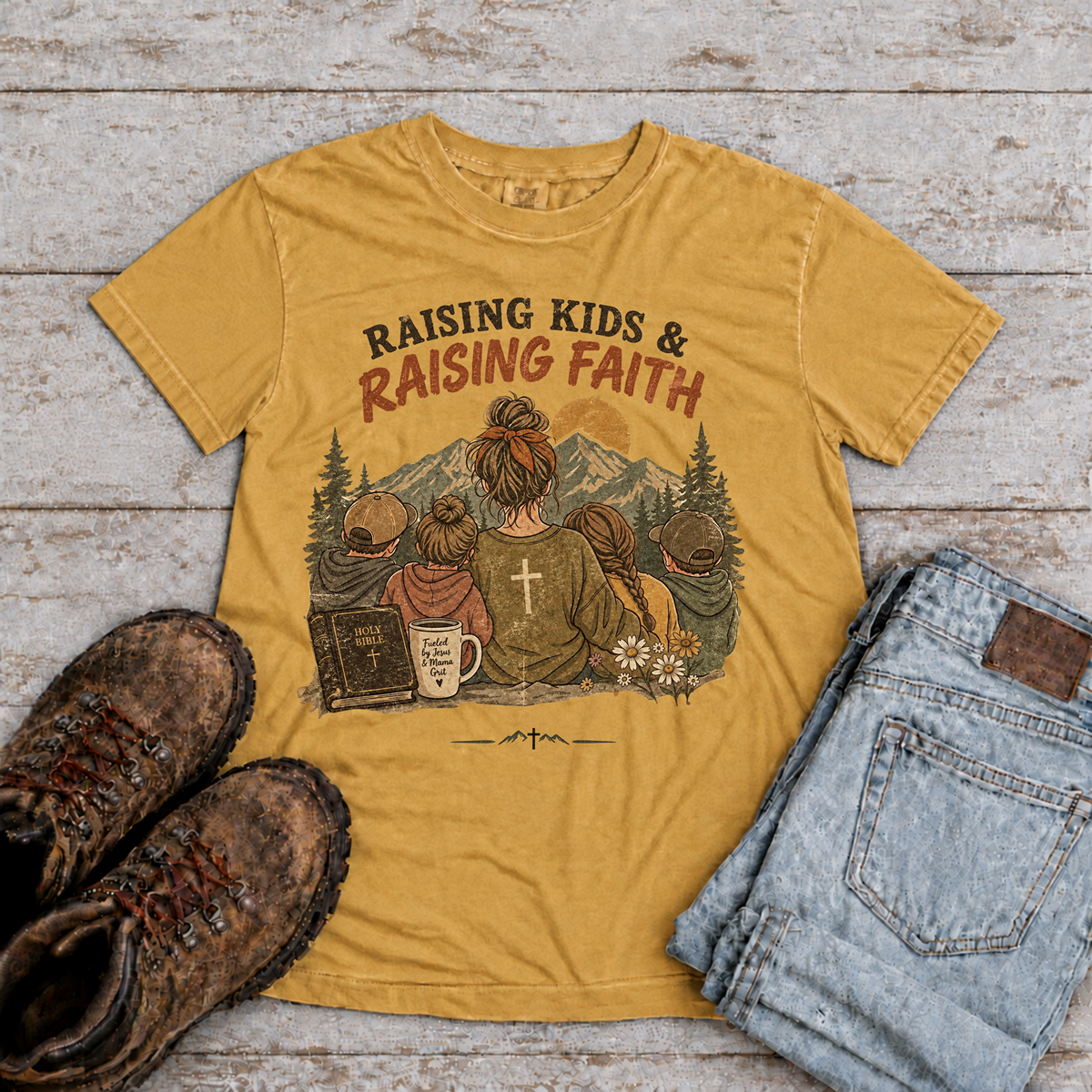 "Raising kids & Raising Faith" T-Shirt