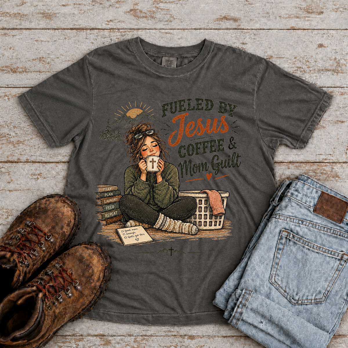 Copy of "Fueled by Jesus, Coffee, Mom Guilt" T-Shirt