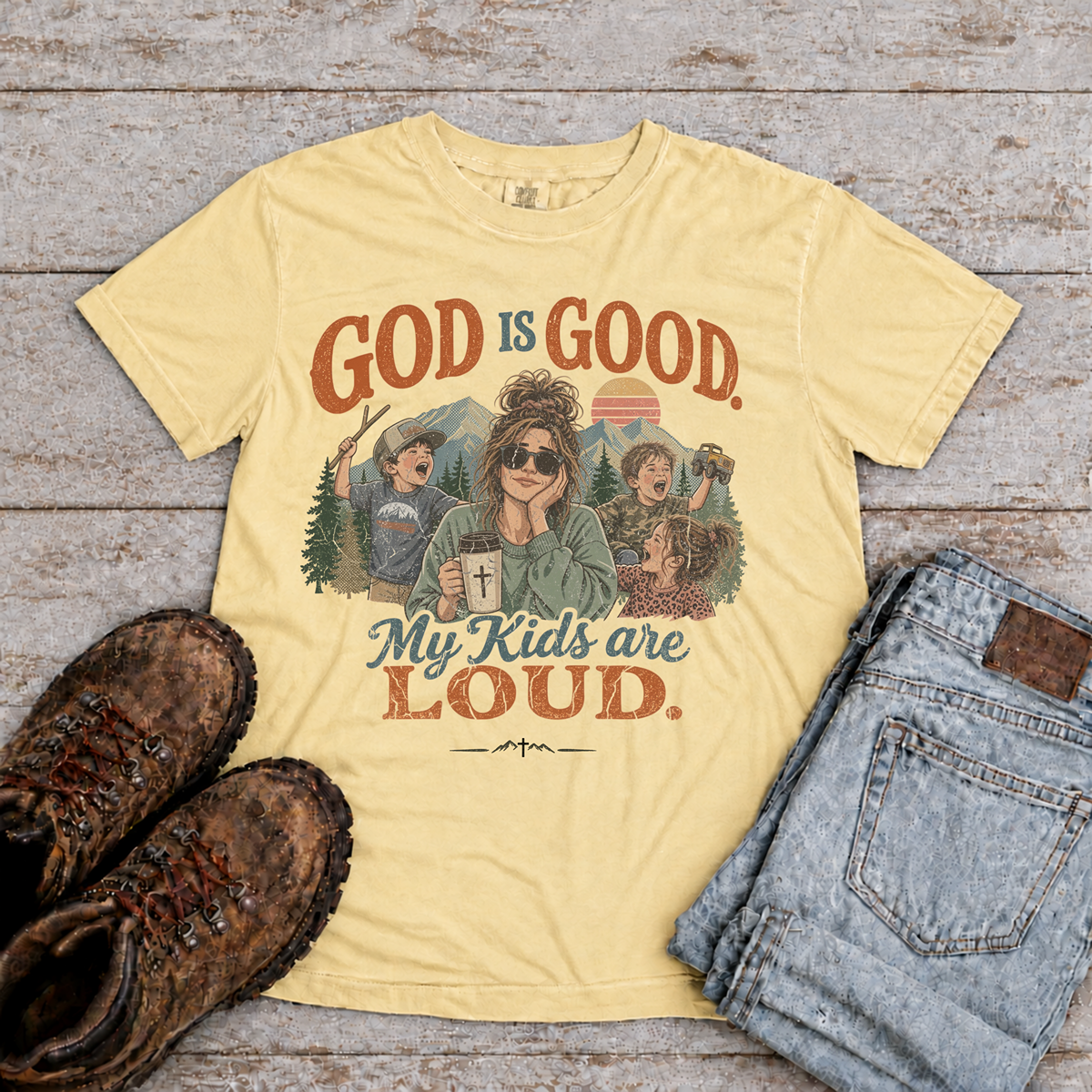 God is good. My kids are loud. T-Shirt