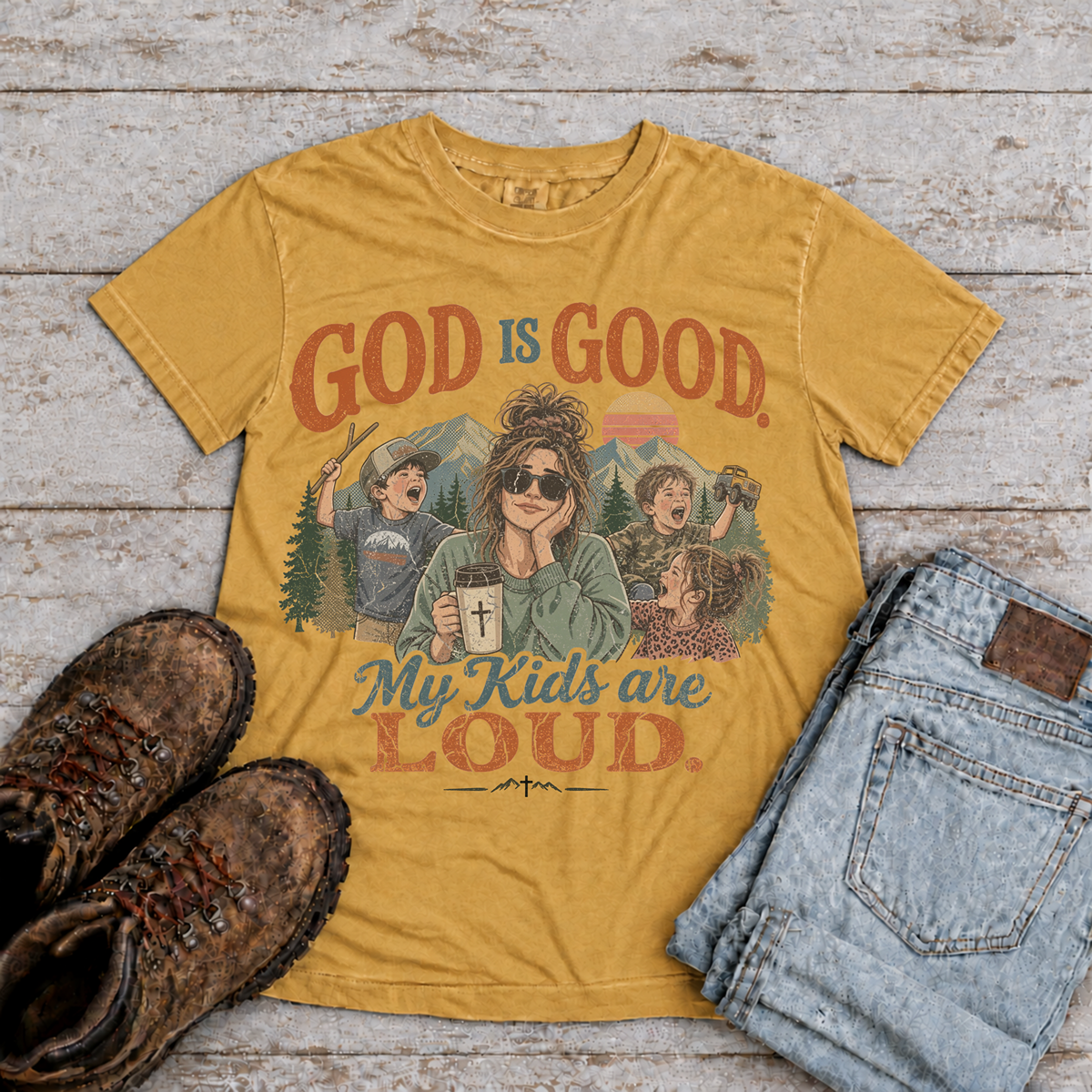 God is good. My kids are loud. T-Shirt