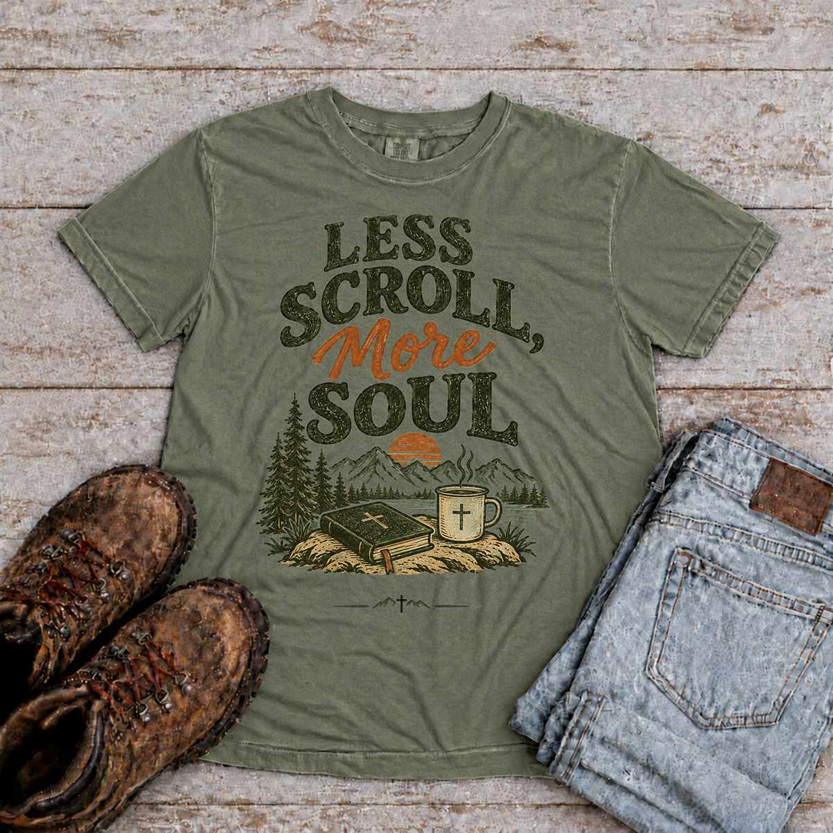 "Less scroll, more Soul" T-Shirt
